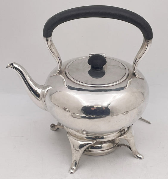 McAuliffe & Handley Sterling Silver 4-Piece Tea Service by in Arts & Crafts Style with Tray