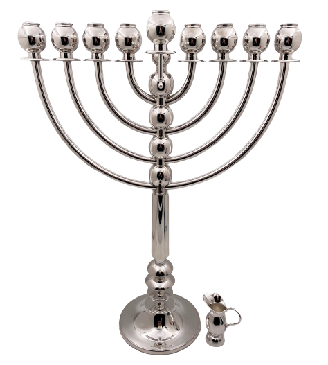 Monumental Sterling Silver Menorah in Mid-Century Modern Style