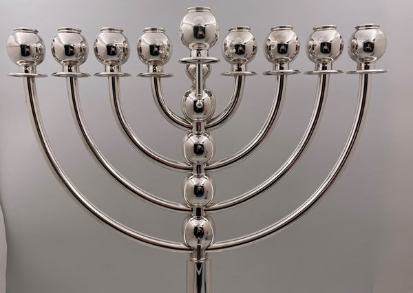 Monumental Sterling Silver Menorah in Mid-Century Modern Style