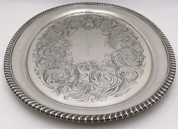 Wilson Silver Platter/ Tray from Mid-19th Century for Ivy League UPenn Alum