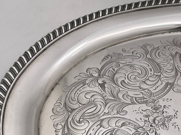 Wilson Silver Platter/ Tray from Mid-19th Century for Ivy League UPenn Alum