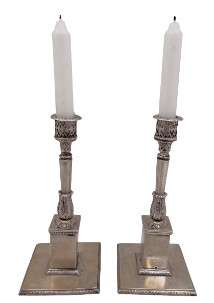 Pair of 18th Century European Silver Candlesticks