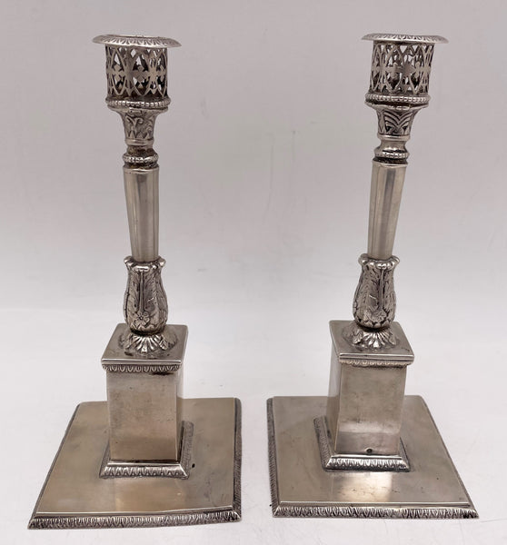 Pair of 18th Century European Silver Candlesticks