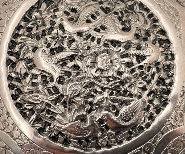 Chinese Silver Box with Bird and Floral Motifs