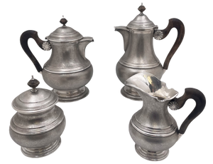 Rare Mario Buccellati Sterling Silver 4-Piece Tea & Coffee Set with Satin Finish SALE
