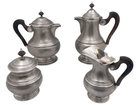 Rare Mario Buccellati Sterling Silver 4-Piece Tea & Coffee Set with Satin Finish SALE