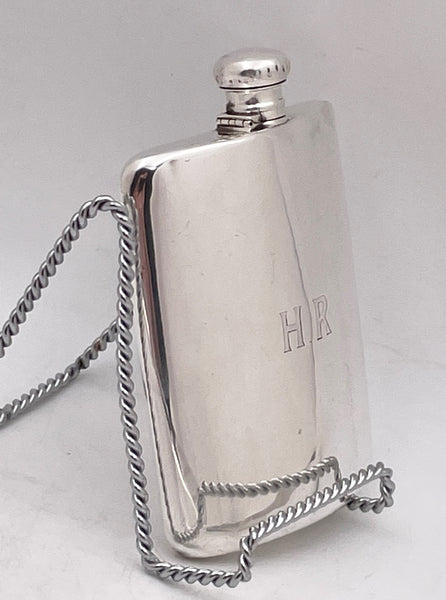 Lebkuecher Sterling Silver Early 20th Century Flask in Art Deco Style