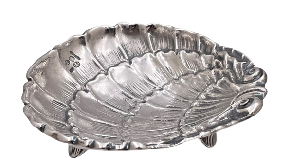 Cacchione Prestigious Italian Sterling Silver Shell-Shaped Nut/ Trinket Dish