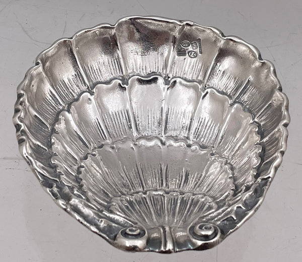 Cacchione Prestigious Italian Sterling Silver Shell-Shaped Nut/ Trinket Dish