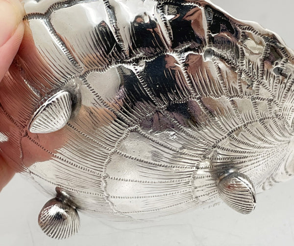 Cacchione Prestigious Italian Sterling Silver Shell-Shaped Nut/ Trinket Dish