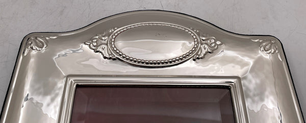 Del Conte Italian Sterling Silver Picture Frame with Cartouche Motif