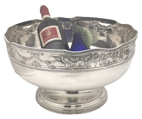 Barbour Sterling Silver Wine Chiller / Centerpiece Punch Bowl with Shell Motifs