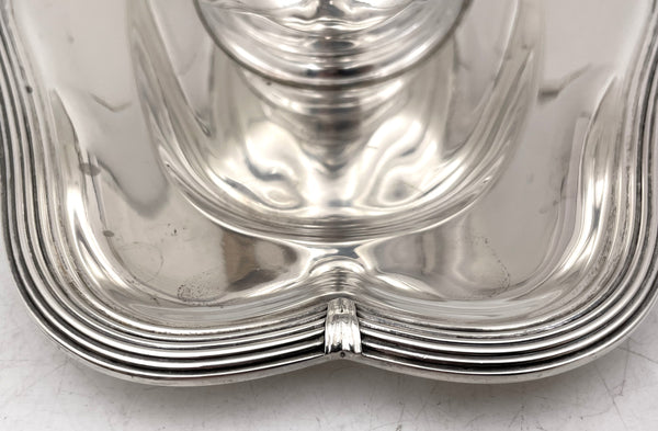 Emile Puiforcat French Sterling Silver Gravy Sauce Boat & Underplate in Art Deco Style