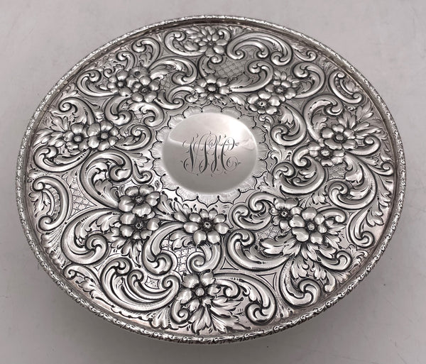 Dominick & Haff Pair of Sterling Silver 1908 Compotes Tazze or Footed Bowls in Art Nouveau Style