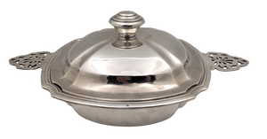 Christofle French Sterling Silver Two-Handled Covered Dish Bowl / Tureen in Art Deco Style