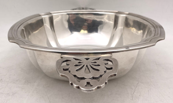 Christofle French Sterling Silver Two-Handled Covered Dish Bowl / Tureen in Art Deco Style