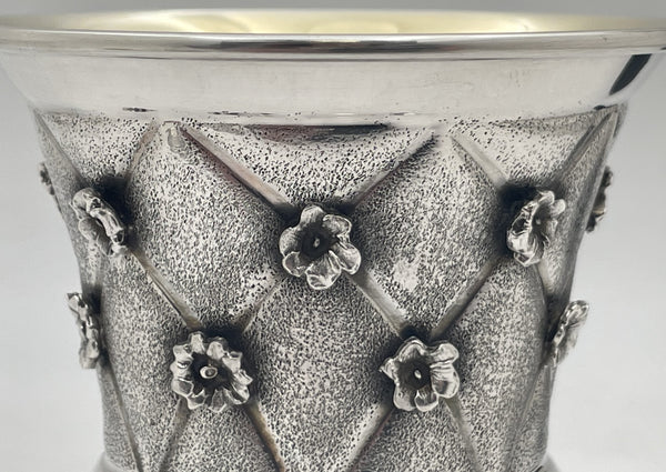 Buccellati Style Italian Sterling Silver Kiddush Cup & Saucer for Shabbat / Pesach