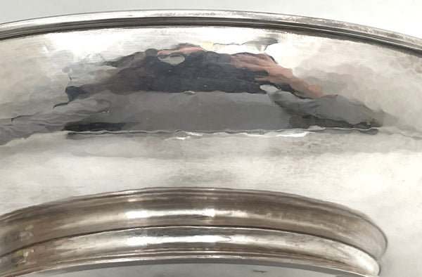 Kalo Sterling Silver Hand Wrought Hammered Bowl in Arts& Crafts Style from 1910s