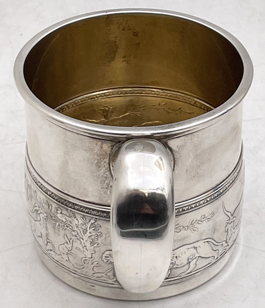 Gorham Sterling Silver Early 20th Century Etched Child's Christening Mug
