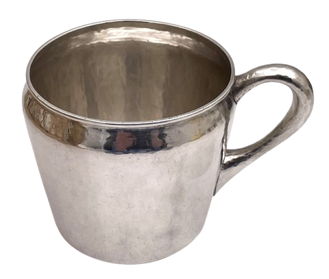 Anna Eicher Woman Sterling Silver Hammered Mug in Arts & Crafts Style