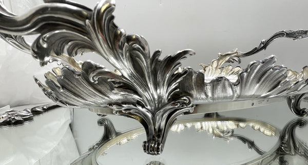 Cardeilhac French Sterling Silver Mirrored Plateau & Centerpiece Bowl in Rococo Style from Early 20th Century