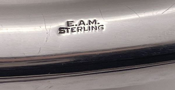 Elgin Hammered Sterling Silver Flask in Art Deco Style from Early 20th Century