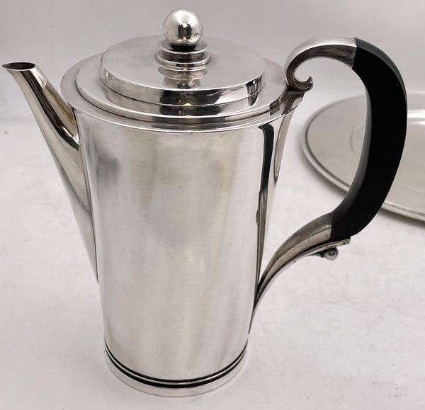 Georg Jensen by Nielsen Sterling Silver 4-Piece Coffee Set Pyramid Pattern #600