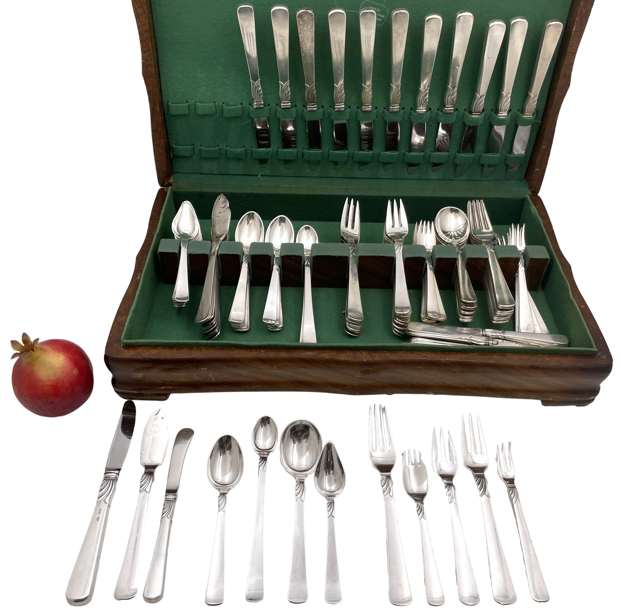 J. Andersen Danish 156-Piece Sterling Silver Flatware Set Mid-Century Modern