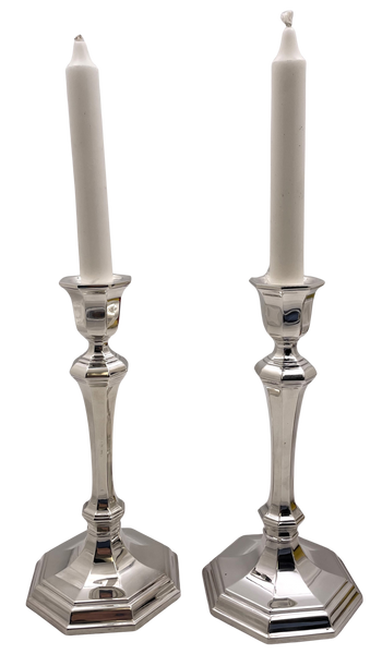 Pair of Tiffany & Co. Sterling Silver Candlesticks in Mid-Century Modern Style
