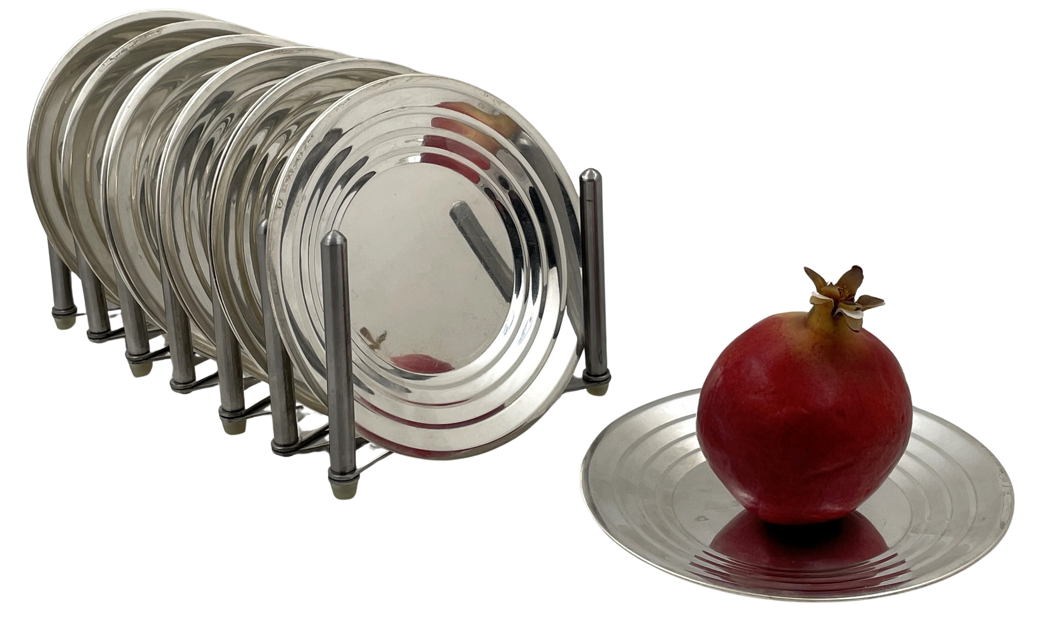 Towle Set of 12 Sterling Silver Dessert Plates in Mid-Century Modern Style