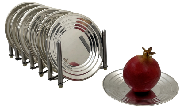 Towle Set of 12 Sterling Silver Dessert Plates in Mid-Century Modern Style