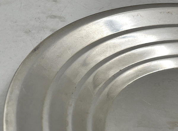 Towle Set of 12 Sterling Silver Dessert Plates in Mid-Century Modern Style