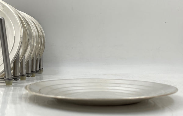 Towle Set of 12 Sterling Silver Dessert Plates in Mid-Century Modern Style