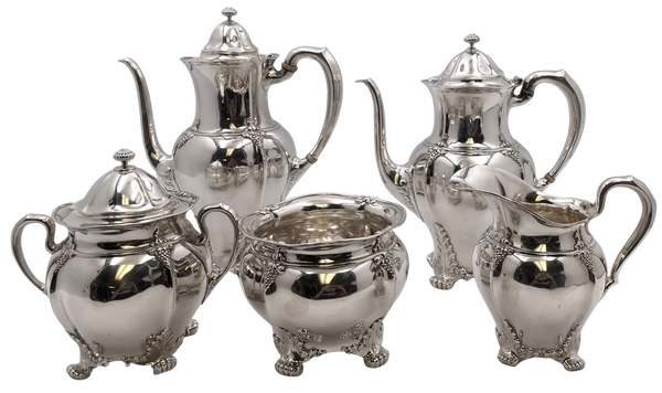 Tiffany & Co. 1896 Sterling Silver 5-Piece Tea & Coffee Set in Holly Pattern?