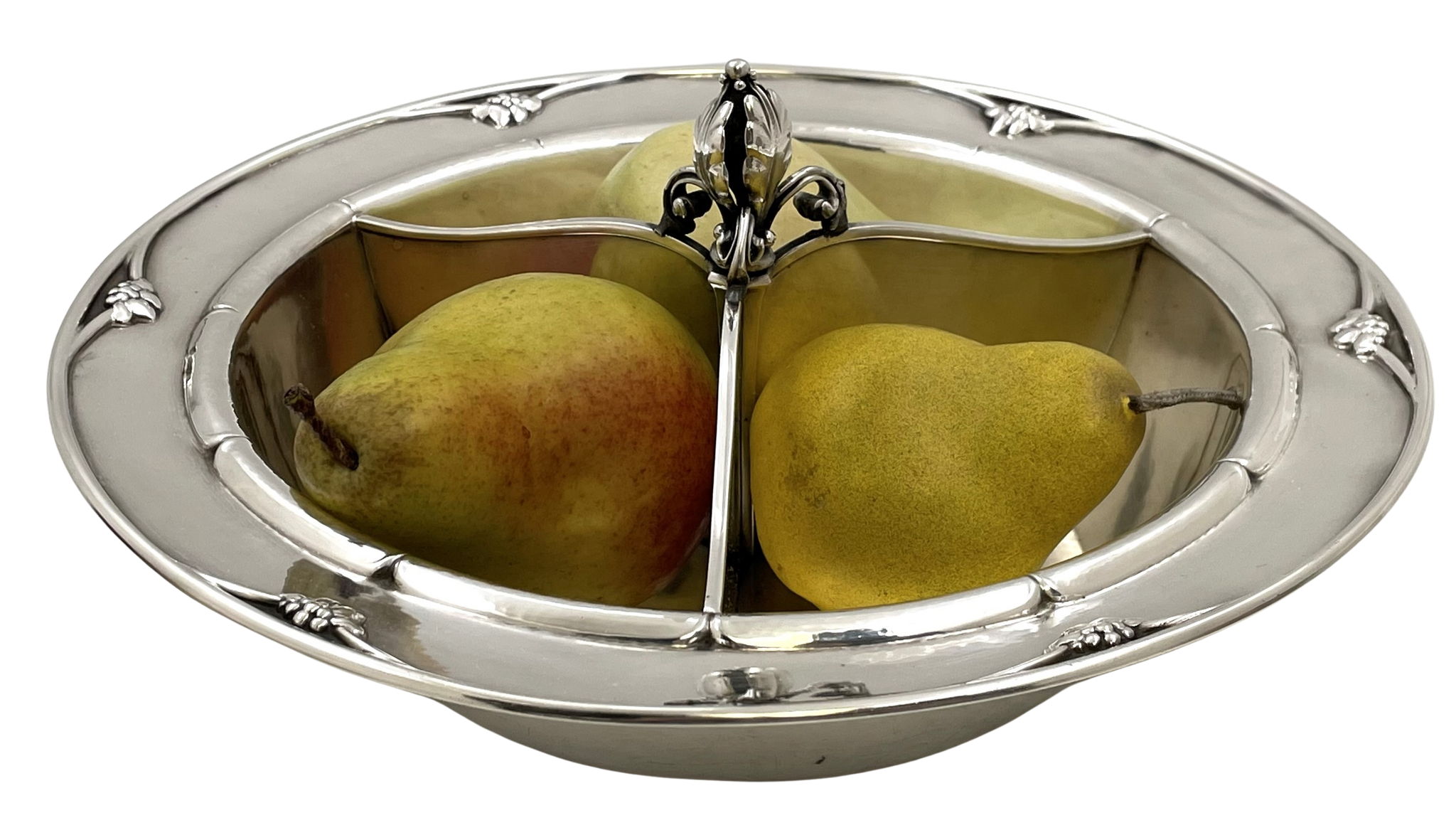 Rare Georg Jensen Sterling Silver Hammered Bowl #271C with 3 Sections