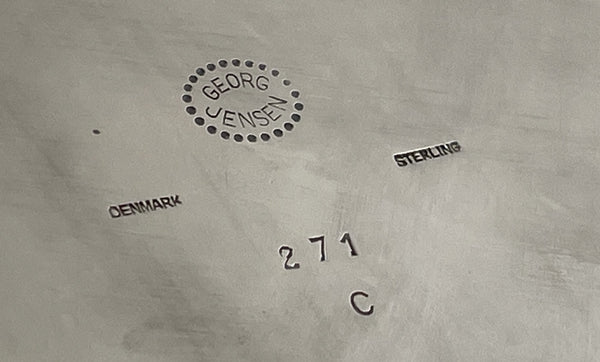 Rare Georg Jensen Sterling Silver Hammered Bowl #271C with 3 Sections