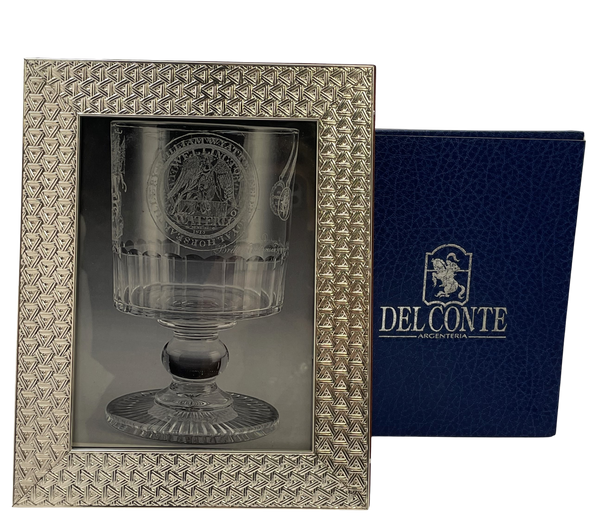 Del Conte Sterling Silver Picture Frame with Triangular Weave Design