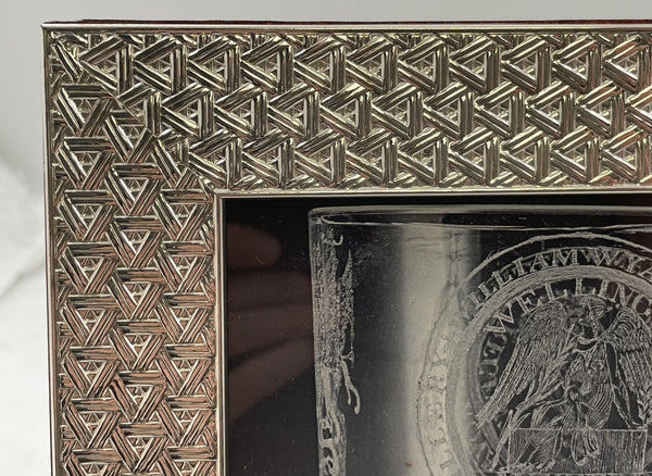 Del Conte Sterling Silver Picture Frame with Triangular Weave Design