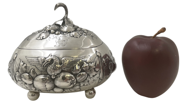European Continental Silver Etrog Esrog Box from 19th Century