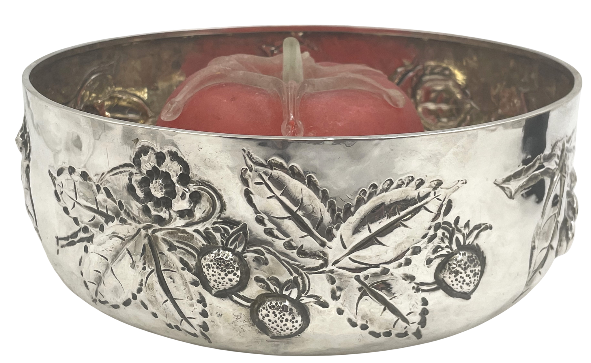 Italian Sterling Silver Centerpiece Bowl with Natural Motifs
