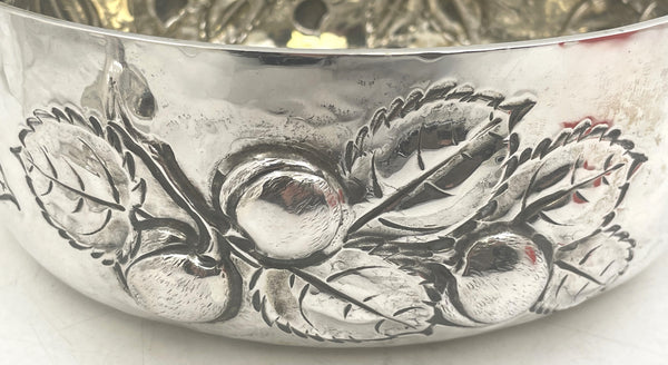 Italian Sterling Silver Centerpiece Bowl with Natural Motifs