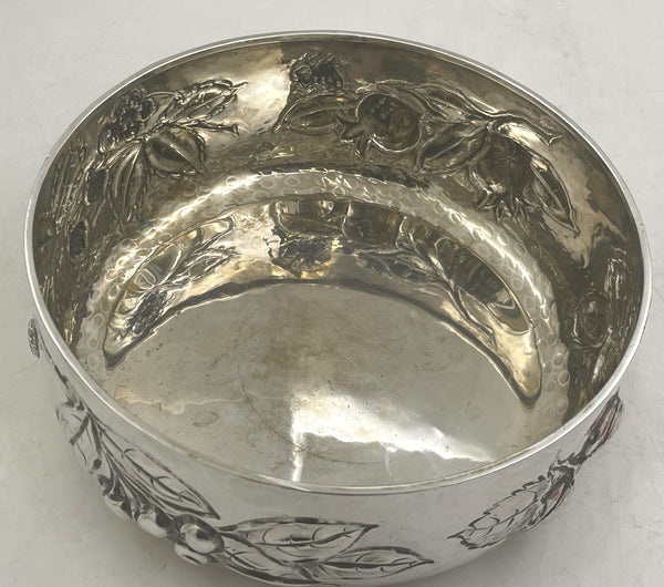 Italian Sterling Silver Centerpiece Bowl with Natural Motifs