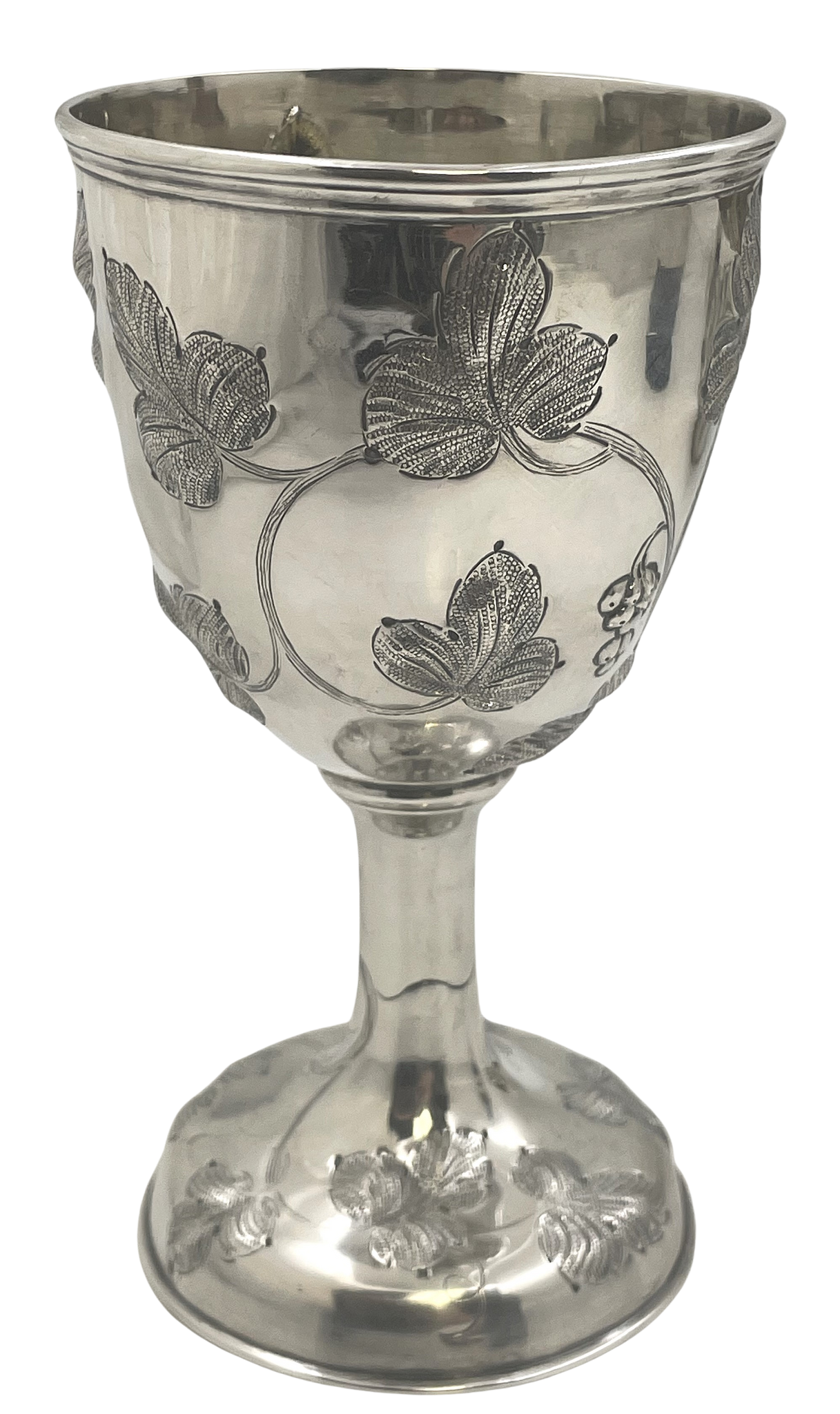 Eben Cutler Coin Silver Goblet/ Kiddush Cup from 19th Century