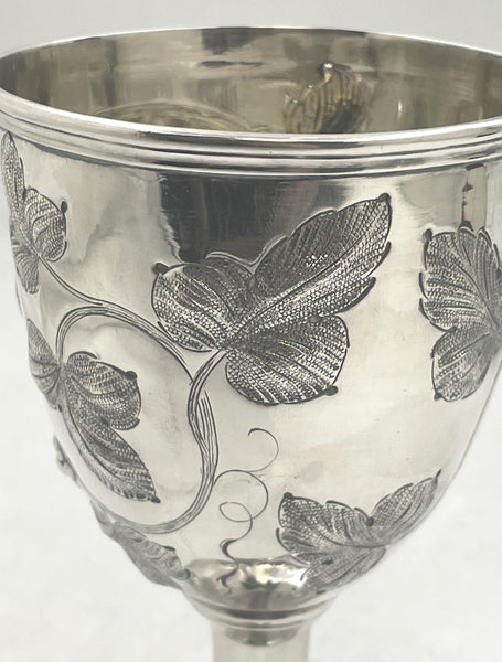 Eben Cutler Coin Silver Goblet/ Kiddush Cup from 19th Century
