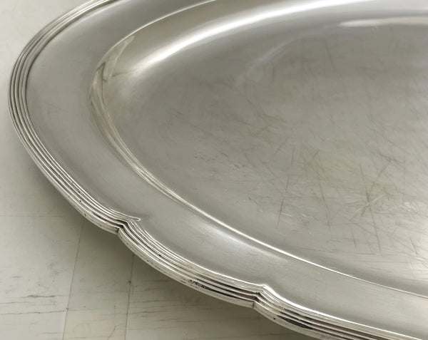 Pair of William Pitts English Sterling Silver Georgian 1790 Platters or Trays