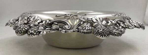 Tiffany & Co. Sterling Silver 1903 Clover Bowl in Art Nouveau Style with Rare Pierced Rim