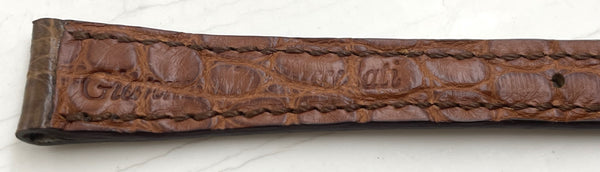 G. Buccellati Rare Set of 2 Brown Thin Watch Leather Straps New