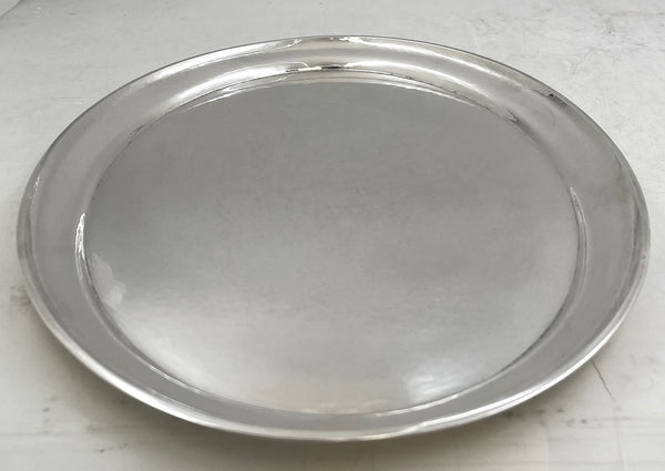 Georg Jensen Sterling Silver Hammered Platter Tray in Continental Pattern #223C