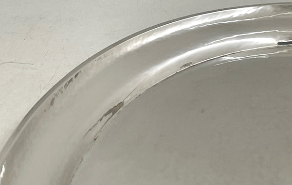 Georg Jensen Sterling Silver Hammered Platter Tray in Continental Pattern #223C