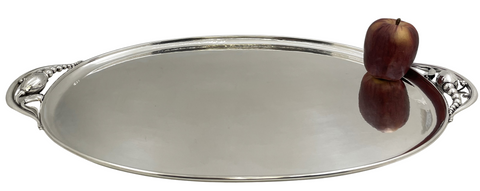 Georg Jensen Sterling Silver Hammered Tray in Blossom Pattern #2I